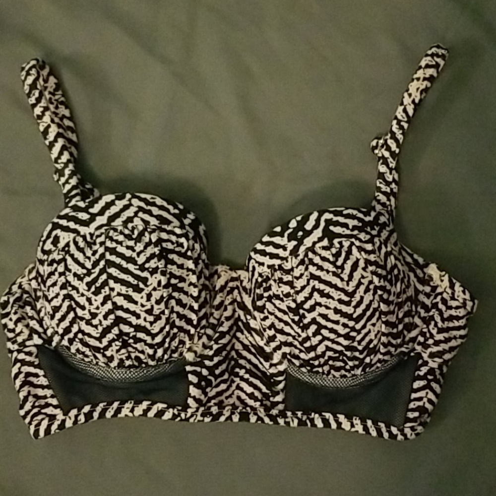 Xhilaration Pink and Black Bikini Top